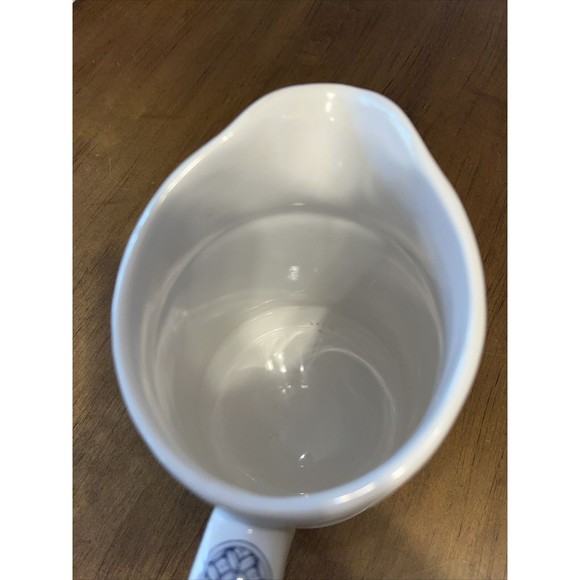 Vintage Heritage Willow Colbalt Blue White Ceramic Pottery Glazed Asian Pitcher - Picture 4 of 5